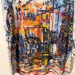Ali Miles Multicolor Artistic Print Top